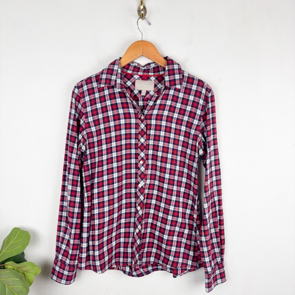 Banana Republic Soft Wash 100% Cotton Plaid Shirt Sz M